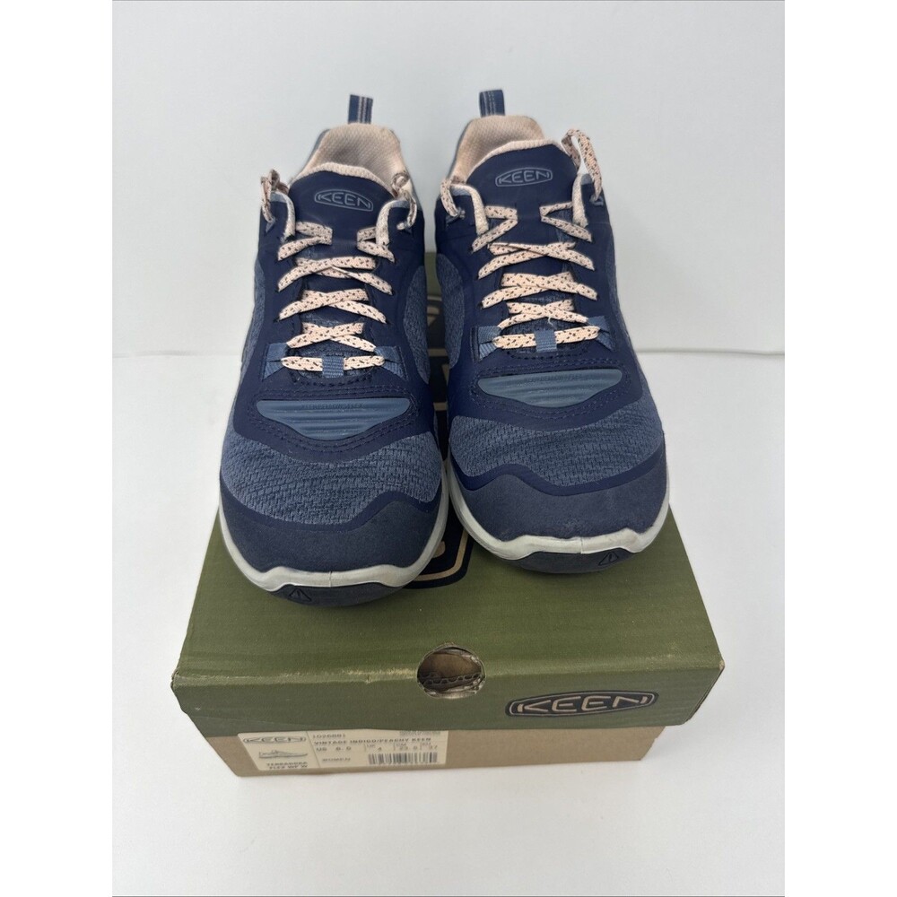 KEEN Women's TERRADORA FLEX Waterproof Hiking Sneakers Size 6.5 INDIGO/PEACH